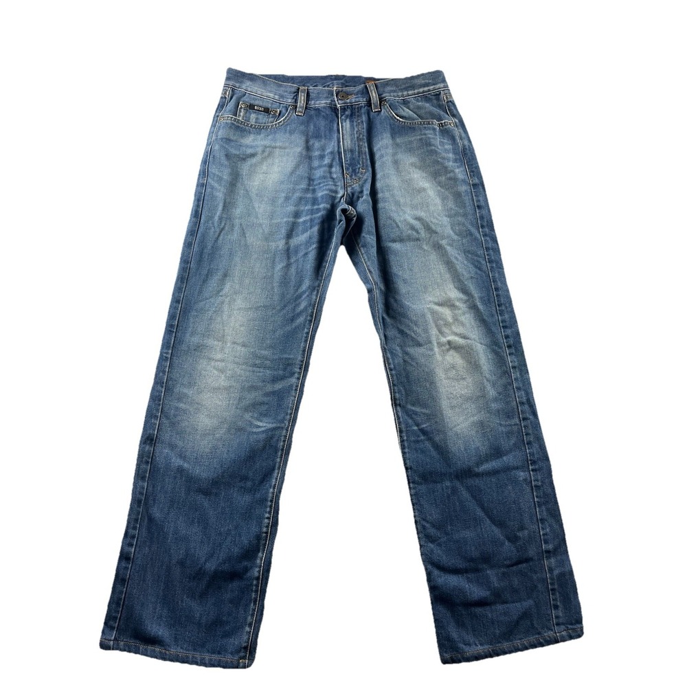 Hugo Boss Texas‎ Jeans Mens 34x32* Blue Regular Fit Straight Leg Denim Faded